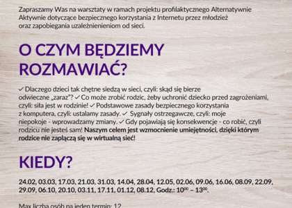 Bezpieczne korzystanie z Internetu przez młodzież oraz zapobiegania uzależnieniom od sieci